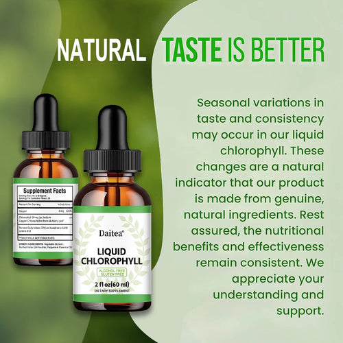 Chlorophyll Drops 60ml - Alcohol Free Gluten Free Liquid Chlorophyll Healthy Dietary Supplement
