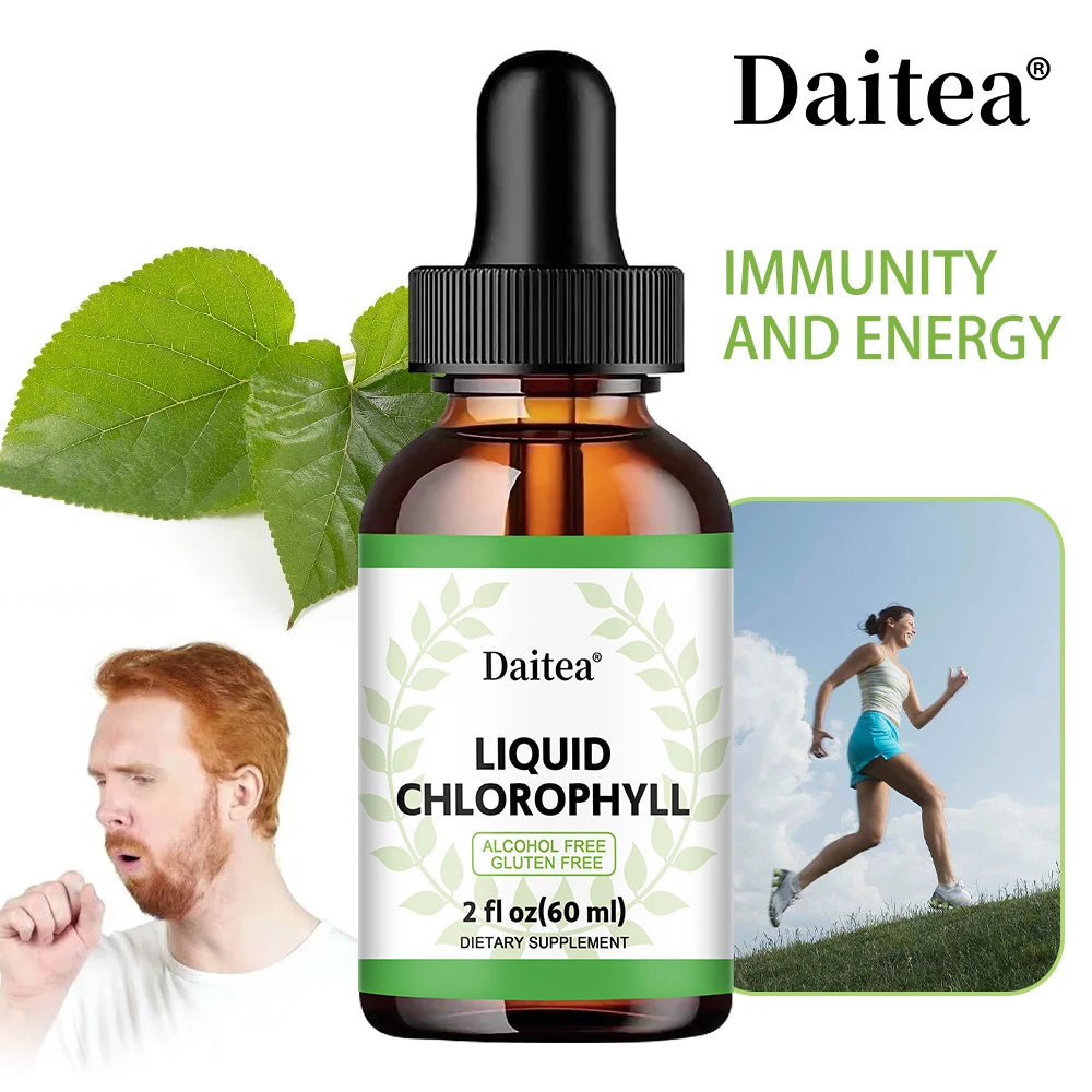 Chlorophyll Drops 60ml - Alcohol Free Gluten Free Liquid Chlorophyll Healthy Dietary Supplement